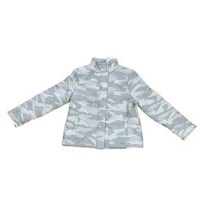 Rafaella Women’s Small Sportswear Jacket Gray White Camo Quilted NWT